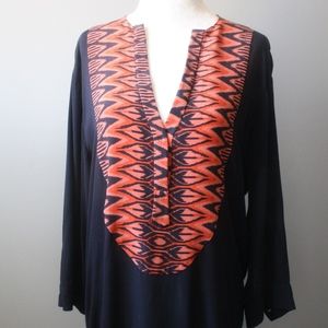 Sandro Paris Blue Coral Silk Blouse Size 3